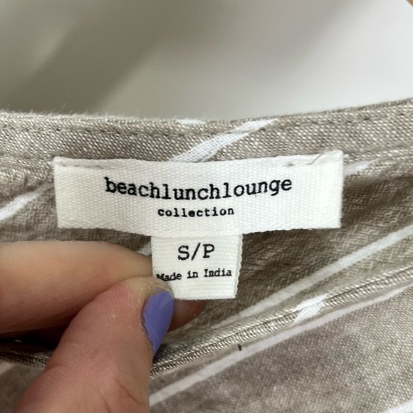 BeachLunchLounge Linen and Cotton Striped Jumpsuit Size Small - Picture 7 of 9